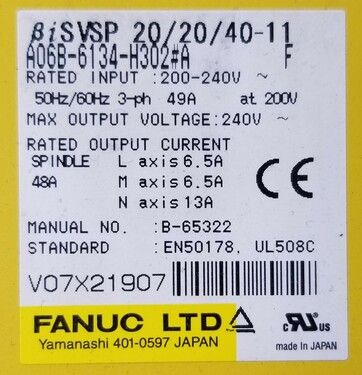 A06B-6134-H302 | FANUC Servo Amplifiers